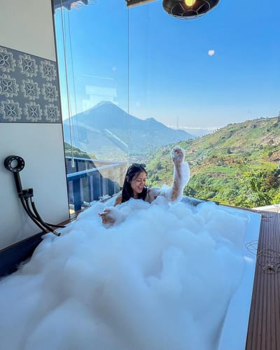 galeri Micubaluna Diengcool ~ Villa Jakuzi Hot Water view sindoro 0